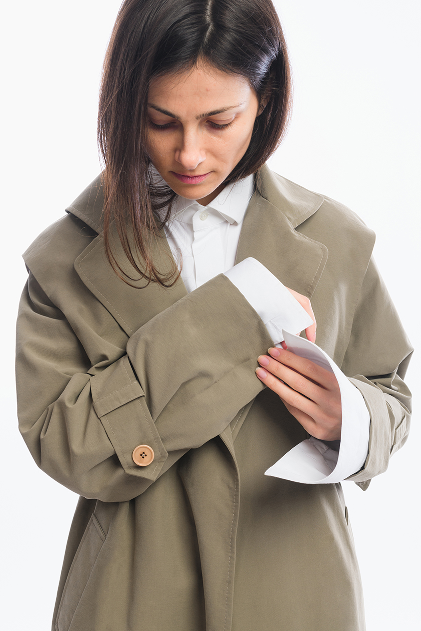 Lilia Ceaicovschi  trench coat NARO